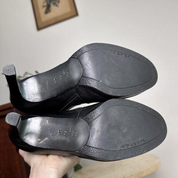 Vintage Via Spiga 90s 2000s black knee high toe platform high heel boots size 10 - Picture 5 of 5